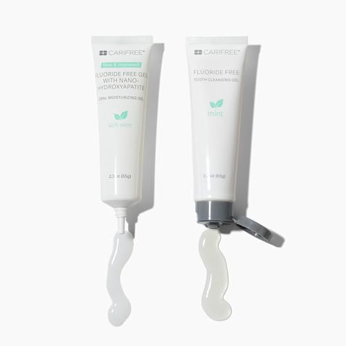 CariFree Fluoride Free Gel, Mint Flavored, Nano Hydroxyapatite Toothpaste, Neutralizes pH, Freshens Breath & Moistens Mouth, Dentist Recommended for Oral Care, (2.3 Ounce (Pack of 2), Soft Mint
