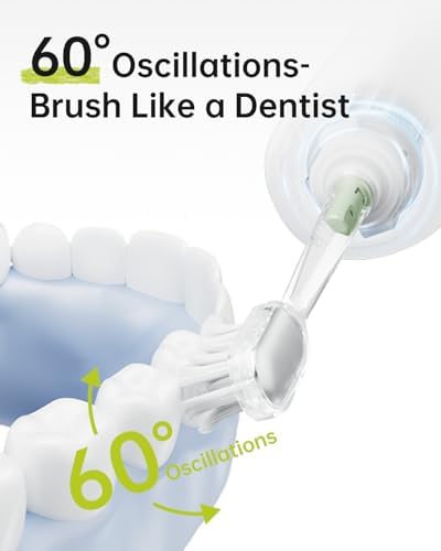 Laifen Wave Special Electric Toothbrush, New 2025 Version Oscillation & Vibration Sonic Electric Toothbrush for Adults with App, 2 Brush Heads, IP68 Waterproof Travel Powered Toothbrush (Meadow Green)