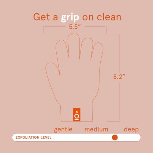 Cleanlogic Bath & Body Exfoliating Glove, Stretchy Bath & Shower Gloves, Reusable Exfoliator Tool for Smooth & Softer Skin, 3 Pairs, 6 Count