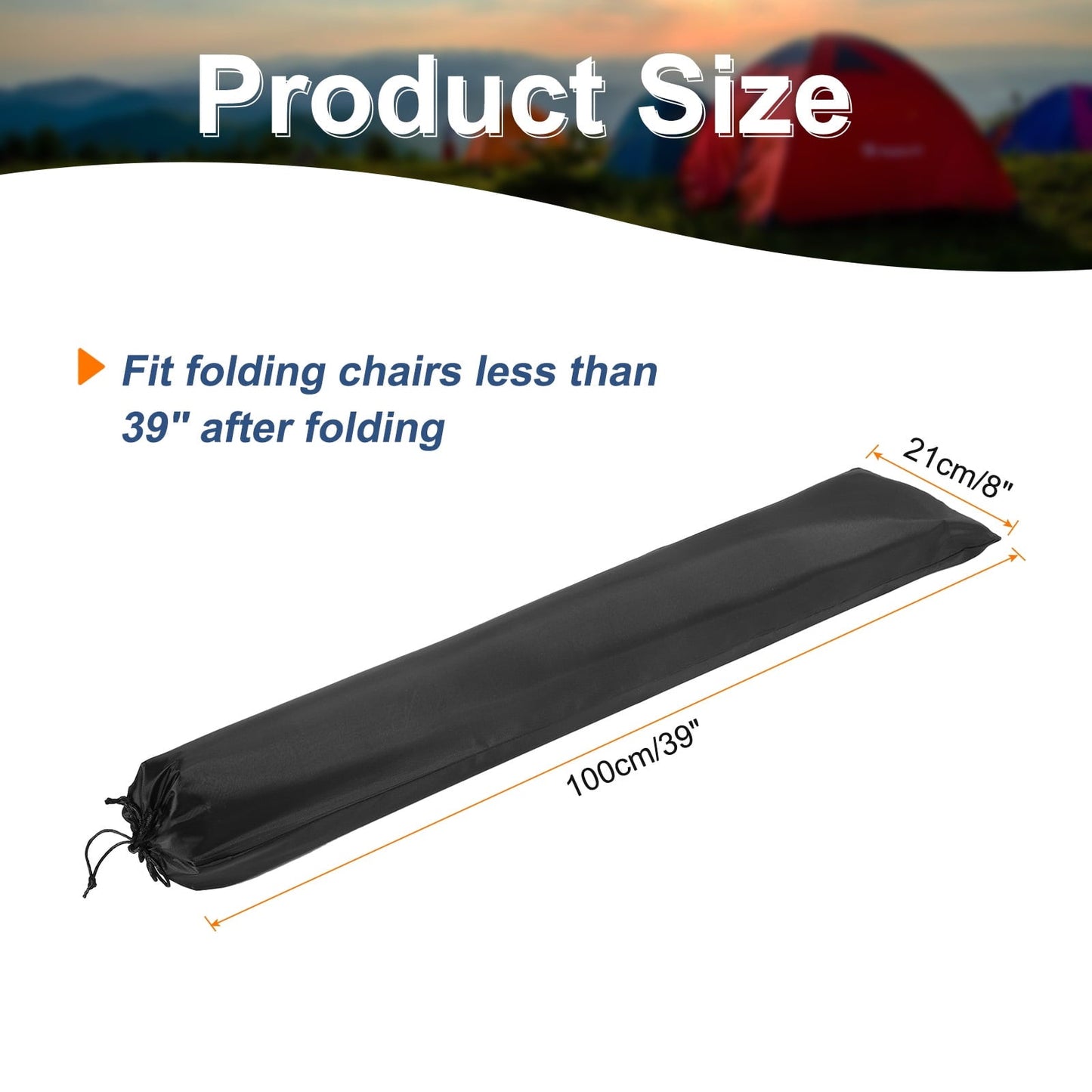Camp Chair Replacement Bag 39" x 8" Nylon Carrying Bag Outdoors Folding Chair Cover Tripod Case Bag Black