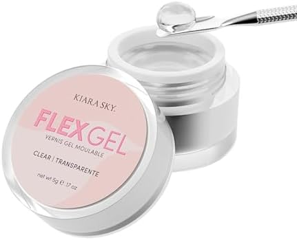 Kiara Sky Flex Gel - Clear Nail Art Gel for Molding, Sculpting and Glam Nail Decorations - 5g