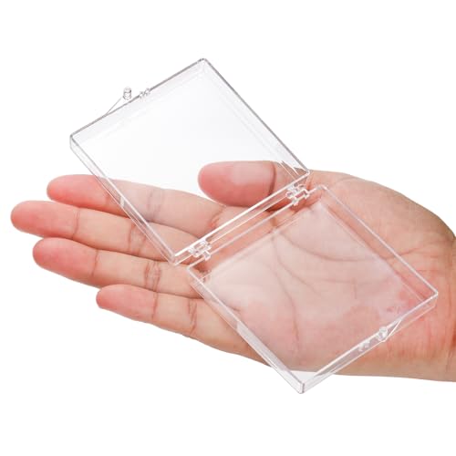 Jucoan 30 Pack Press on Nail Boxes, 2.75 X 2.75 Inch Acrylic False Nail Art Tips Storage Box Clear Nail Package Box, Nail Organizer Display Case Container with Adhesive Nail Tapes for False Nail