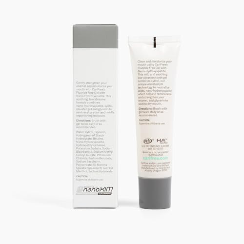CariFree Fluoride Free Gel, Mint Flavored, Nano Hydroxyapatite Toothpaste, Neutralizes pH, Freshens Breath & Moistens Mouth, Dentist Recommended for Oral Care, (2.3 Ounce (Pack of 2), Soft Mint