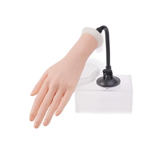 Left Practice Hand for Acrylic Nails With Holder, Mannequin Hand for Nails Practice, Flexible Bendable Fake Hand Manicure Nail Practice Hand