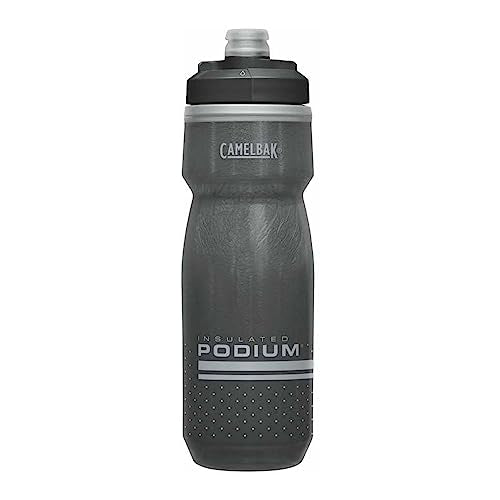 CamelBak Podium Chill Insulated Bike Water Bottle - Easy Squeeze Bottle - Fits Most Bike Cages - 21oz, Black