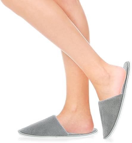 Juvale 12 Pairs Disposable Slippers for Guests, Bulk Pack for Hotel, Spa, Shoeless Home, (US Men Size 11, Women 12)