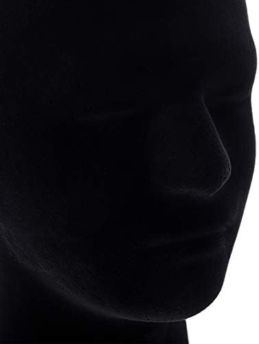 Hedume 2 Pack Mannequin Head Stand Model, Foam Black Velvet Male Wigs Display Model, Mannequin Manikin Head for Wig, Hat, Glasses