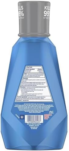 Crest, Pro Health Bacteria Guard with Alcohol Clean Mint Mouthwash, 33.8 Fl Oz