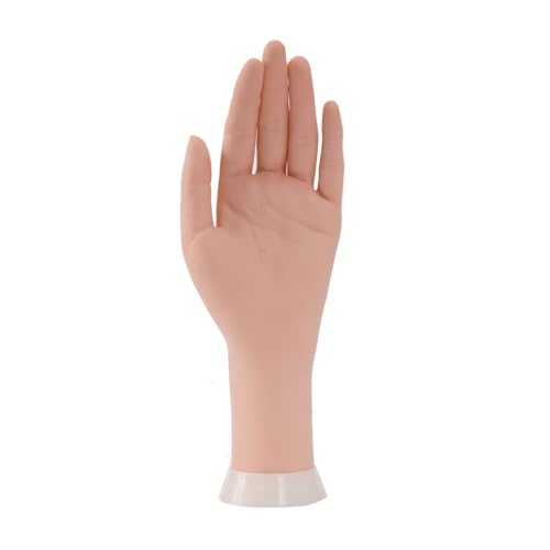 Left Practice Hand for Acrylic Nails With Holder, Mannequin Hand for Nails Practice, Flexible Bendable Fake Hand Manicure Nail Practice Hand
