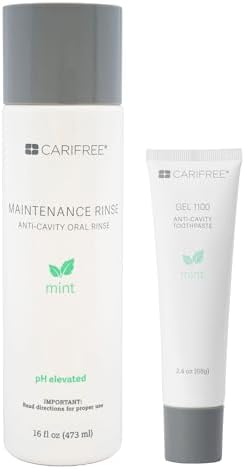 CariFree Maintenance & Prevention Kit, Mint | Anti-Cavity Fluoride Toothpaste & Mouthwash Freshens Breath and Moistens Mouth | Dentist Recommended for Oral Care (2 Piece Set)