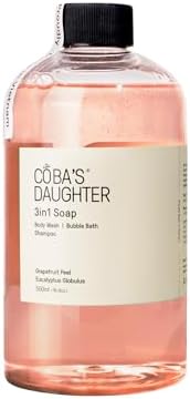 COBA'S DAUGHTER Grapefruit Peel & Eucalyptus Globulus 3-in-1 Soap | Body Wash, Bubble Bath, Shampoo | Cleanse, Nourish & Soften Skin with Inulin & Seaweed Extract | (16.9oz)