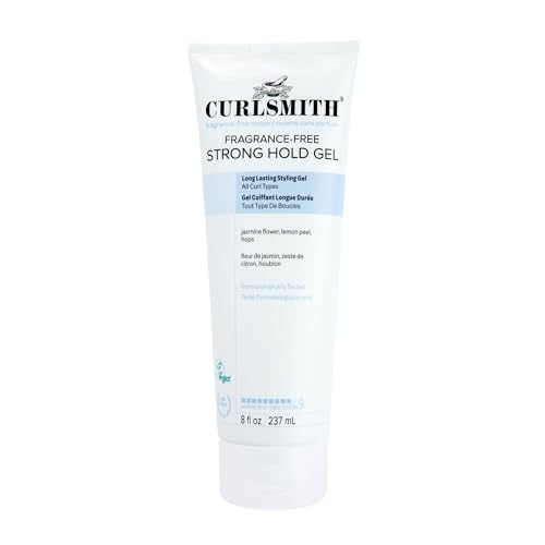 CURLSMITH Fragrance-Free Strong Hold Styling Gel 8 oz | Long-Lasting Frizz Control for Defined Curls