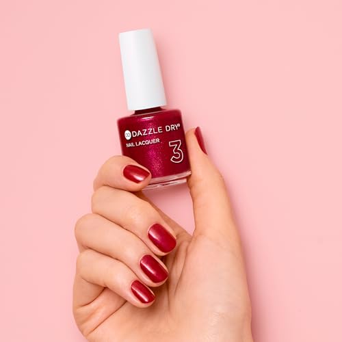 Dazzle Dry Nail Lacquer (Step 3) - Apple Of My Eye - A ruby red with magenta shimmer. Full-coverage shimmer. (0.5 fl oz)