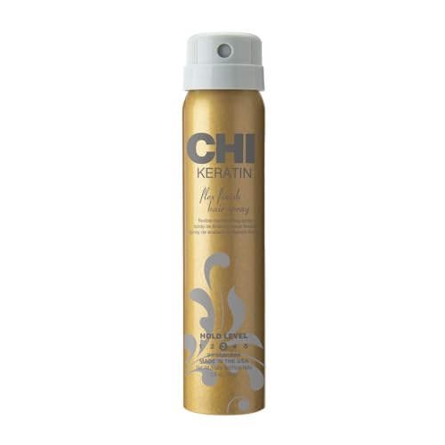 CHI Keratin Flex Finish Hair Spray, Lightweight Spray For Long-Lasting, Smooth Styling, Eliminates Frizz & Flyaways & Seals Out Humidity, 2.6 Oz