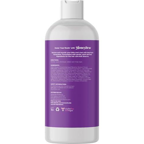 Kids Shampoo for Dry Scalp Care - Cleansing Sulfate Free Shampoo for Kids with Tea Tree Oil and Rosemary for Build Up and Dry Scalp Treatment - Scalp Moisturizer and Dry Scalp Shampoo for Flakes