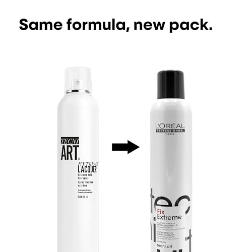 L'Oréal Professionnel Paris Fix Extreme Lacquer - Strong Hold Hairspray For All Hair Types, Anti-Frizz and Shine, Packaging May Vary
