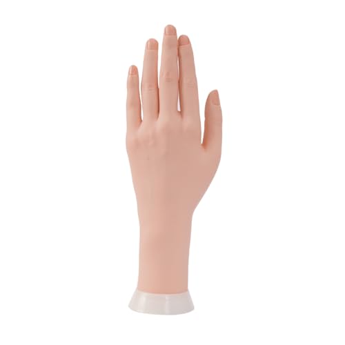Left Practice Hand for Acrylic Nails With Holder, Mannequin Hand for Nails Practice, Flexible Bendable Fake Hand Manicure Nail Practice Hand