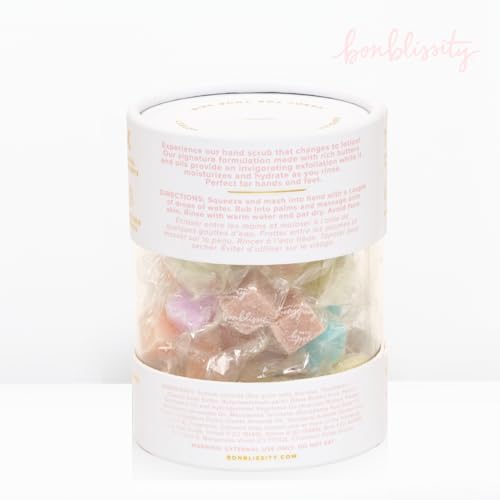 Bonblissity Sugar Cubes Candy Scrub, 30 pcs - Sugar Body Scrub Gift Set with Assorted Scents, Gentle Hand, Feet, and Body Exfoliator Turns into Lotions, Spa Small Gifts for Women and Men, Travel Size