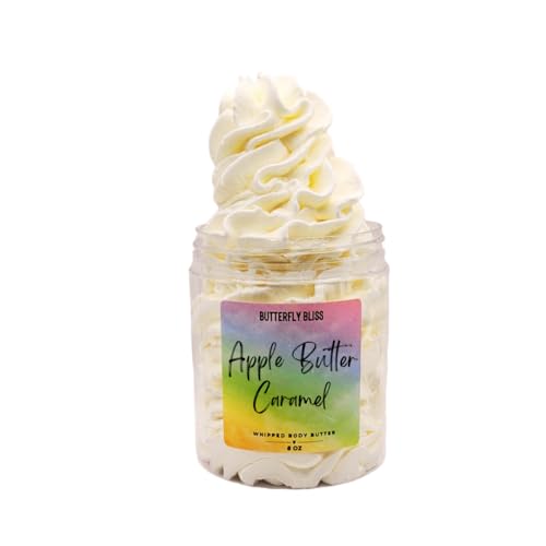 Apple Butter Caramel Whipped Body Butter, natural lotion, organic, 4oz jar, made with shea butter, mango butter, coconut oil, almond oil
