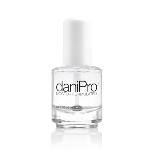 daniPro Doctor-Formulated Clear Base Coat Nail Polish, 0.5 oz - Base Coat Nail Polish with Undecylenic Acid, Vitamins & Biotin - Nail Base Coat for Stronger, Healthier Nails, Manufactured in the USA
