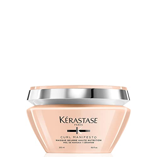 Kerastase Curl Manifesto Beurre Haute Nutrition Strenghening Hair Mask For All Wavy, Curly and Coily Hair - Prevents Breakages, Softens and Adds Shine, 6.8 Fl Oz