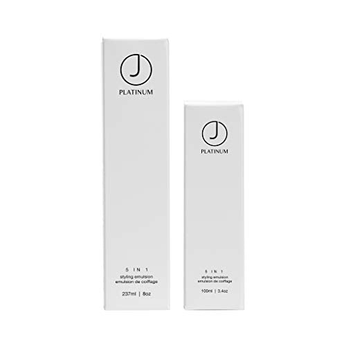 J Beverly Hills Platinum 5 In 1 Leave-in Styling Emulsion Cream with Argan Oil for Heat Protection, (3.4 Oz, 8 Oz)