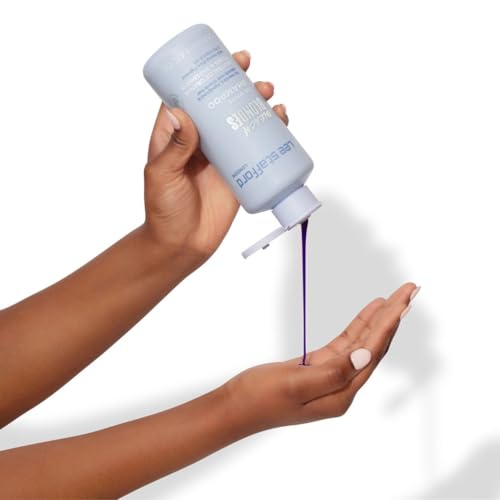 Lee Stafford Blue Toning Shampoo | Bleach Blonde Ice White Collection - Corrects Brassy & Orange Tones, Best for Highlighted, Cool Hair, Color Extend Treatment, Hydrating, 16.9 Fl Oz