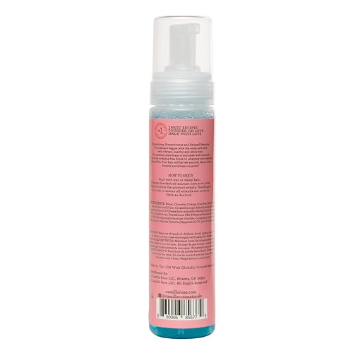 Camille Rose Mint Condition Style and Set Foam, with Aloe Vera and Sea Moss, for Extra Hold, Frizz Free Shine, and All Hair Types, 8 fl oz