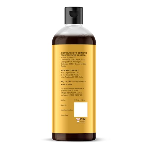 Botanic Hearth Jamaican Black Castor Oil (16 Fl Oz) | Roasted & Cold|Pressed | Promotes Hair Growth & Natural Skin Care | Ideal For Massage, Scalp, Hair & Nails