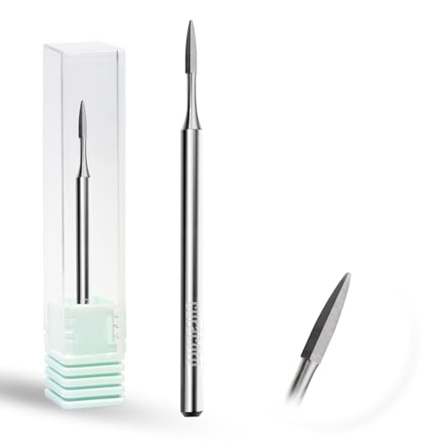 Curacoro Cuticle Nail Drill Bit 3/32'' - 1.2mm Flame Polygon Shape Bit for Professional Finish, Refine & Smooth Acrylic or Gel Nails, Nail Art Pedicure Manicure Salon & Home