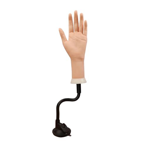 Left Practice Hand for Acrylic Nails With Holder, Mannequin Hand for Nails Practice, Flexible Bendable Fake Hand Manicure Nail Practice Hand