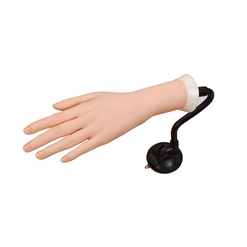 Left Practice Hand for Acrylic Nails With Holder, Mannequin Hand for Nails Practice, Flexible Bendable Fake Hand Manicure Nail Practice Hand
