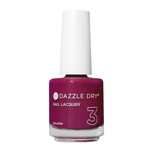 Dazzle Dry Nail Lacquer (Step 3) - Raspberry Rush - A raspberry with purple undertones. Full coverage cream. (0.5 fl oz)