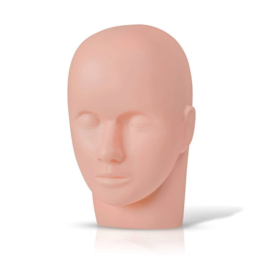 Lash Mannequin Head, Practice Training Head,for Make Up and Lash Extention,Cosmetology Doll Face Head,Soft-Touch Rubber Practice Head,Easy to Clean by Skincare Essential Oil. (Skin colour)