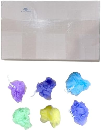 CHENGU 80 Pcs Loofah Bulk Sponge Bath Sponges for Shower Bath Luffa Bulk Pouf Shower Puff Wash Body Pouf Mesh Loofah Exfoliating Body Scrubber for Baby Women Men, 20g (Mixed Colors)
