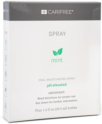 CariFree Oral Spray, Mint Flavored, Xylitol for Moisturization, Neutralizes pH, Fluoride-Free, Freshen Breath, Recommended by Dentists, Made in The U.S.A. 4 Bottles (1 fl. oz. Each)