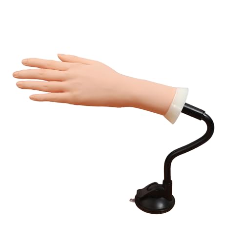 Left Practice Hand for Acrylic Nails With Holder, Mannequin Hand for Nails Practice, Flexible Bendable Fake Hand Manicure Nail Practice Hand