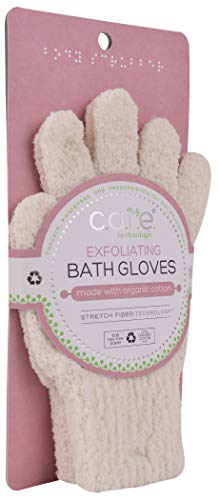 CleanLogic Exfoliating Bath and Shower Gloves, Certified Organic, 1 Pair