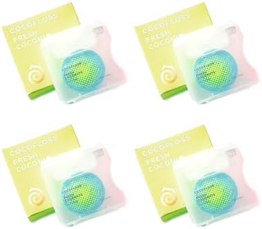 Cocofloss Woven Dental Floss, Dentist-Designed Oral Care, Coconut Scent, Waxed, Expanding, Kid-Friendly String Floss with Coconut Oil, 4 Spools (33 yd Each)