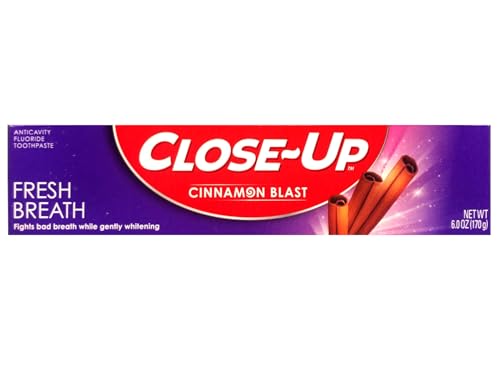Close-Up Toothpaste, Refreshing Red Gel, Anticavity Fluoride, Cinnamon, 6 Ounce (Pack of 6)