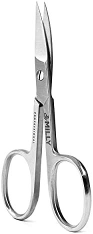 High Carbon Stainless Steel Professional Nail Scissors for Manicure | Razor Sharp Curved Blade Beauty Scissors for Women (Silver)