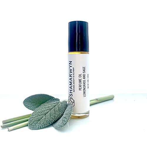 Lemongrass and Sage Perfume Oil Natural Organic Botanical Essential Oil Blend Roll-On 10ml