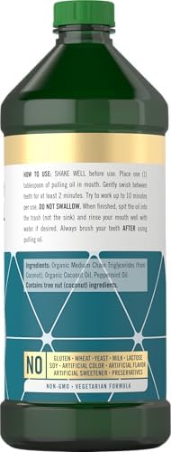 Carlyle Pulling Oil for Teeth & Gums | 16 Fl Oz Pack of 2 | Coconut and Mint | Alcohol Free & Non-GMO