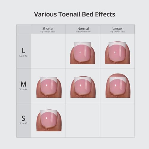 BTArtboxnails XCOATTIPS Toe Nail Tips - Lamp-Curable Real Square Pink Press On Toenails for Women, 150 Soak Off French Tip Toe Nail Extensions in 15 Sizes, Builder Gel & Top Coat Required