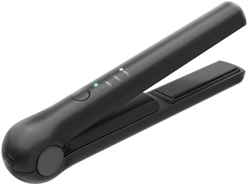 Cordless Hair Straightener Portable Travel Rechargeable Flat Iron, Fast Heating,Adjustable Temperature for Professional Straightening & Curling,Portable and Travel-Friendly (Black)