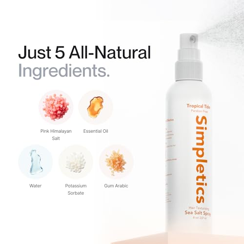 Himalayan Sea Salt Spray for Hair - All Natural, 5 Ingredient Texturizing and Volumizing Product - Beach Look To Add Volume & Texture - Unisex - 240ml