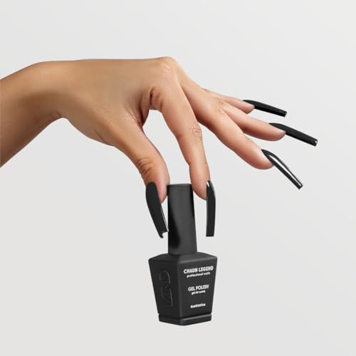 Chaun Legend UV Gel Nail Polish, 0.5 Ounce Long Lasting Salon Quality, Bubble Free Professional Manicures, Quick Dry, High Shine, Black Diamond LG5080 (opaque black)