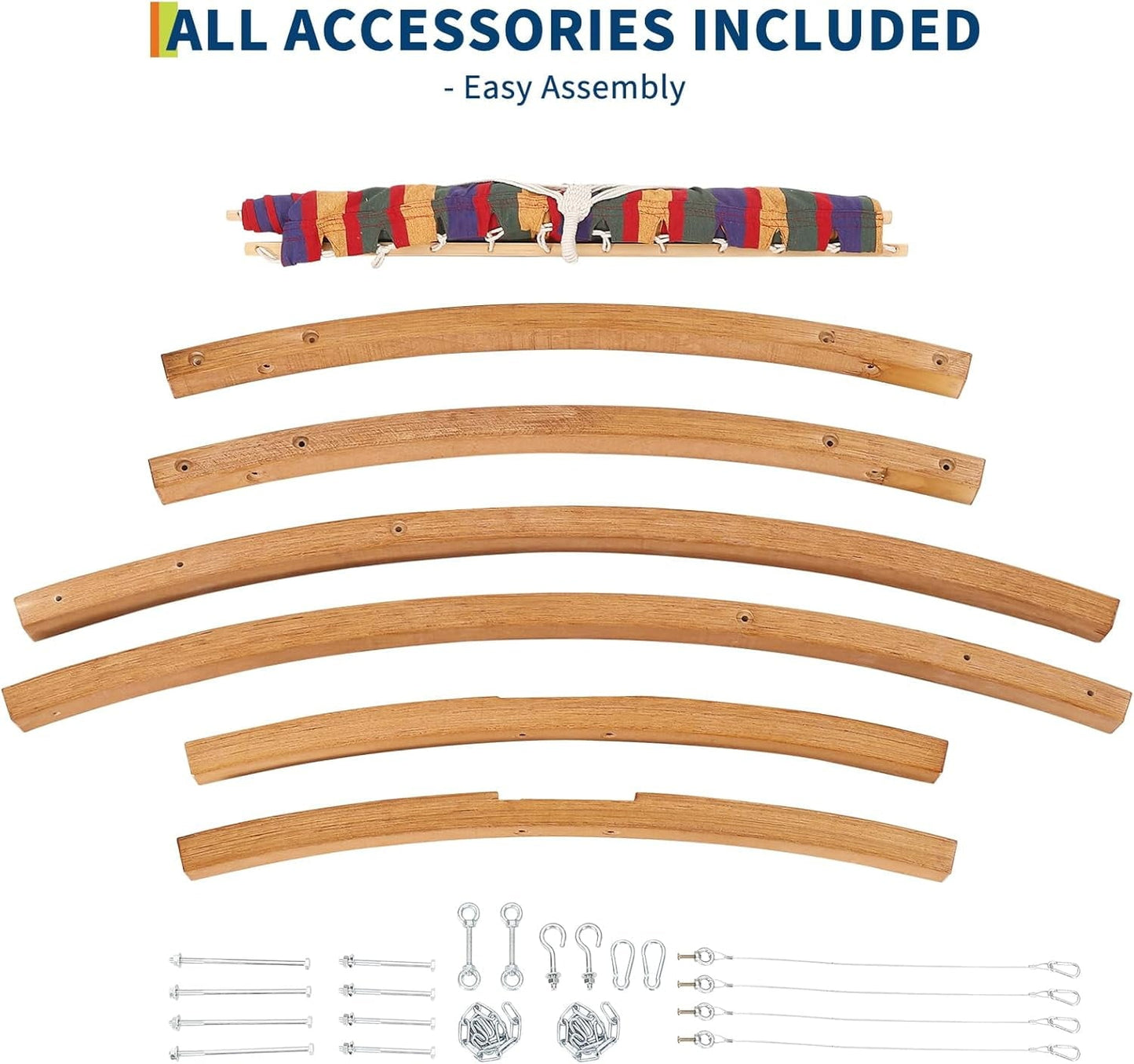 Hammock Stand, Wood Hammock Stand Only, Wood Weatherproof Outdoor Hammock with Stand for Patio Backyard Indoor, Max 330 Lbs, Curved