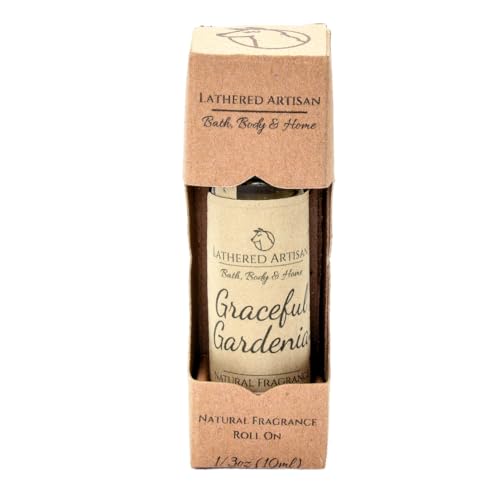 Graceful Gardenia - Natural Fragrance Unisex Oil Perfume by Lathered Artisan - Alcohol-Free Plant Based Oil Perfume and Cologne, Nourishing, and Uniquely Handcrafted (Graceful Gardenia - Roll On)