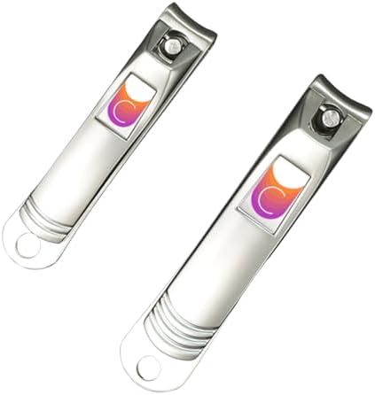 CUTICOR Nail Clipper Set - Set of 2 Fingernail and Toenail Clippers with Tin Travel Case - Ultra Sharp Stainless Steel Nail Clippers for Men and Women - Heavy Duty Nail Clippers for Thick Nails
